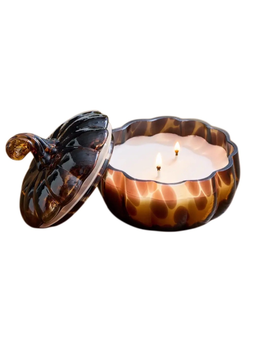 Tortoise Shell Pumpkin Shaped Candle